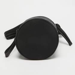 Bottega Veneta Black Nylon Paper Bucket Bag