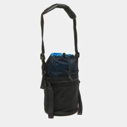 Bottega Veneta Black Nylon Paper Bucket Bag