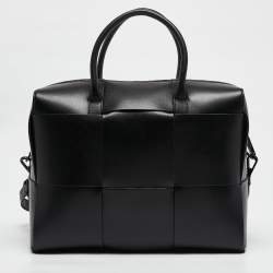 Bottega Veneta Black Intrecciato Arco Briefcase Bag