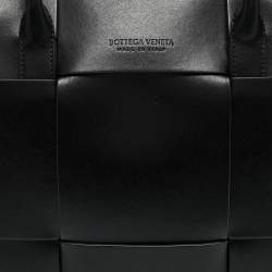 Bottega Veneta Black Intrecciato Arco Briefcase Bag
