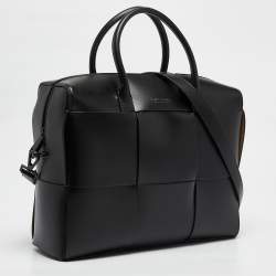Bottega Veneta Black Intrecciato Arco Briefcase Bag