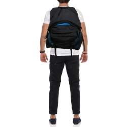 Bottega Veneta Black/Blue Nylon Paper Touch Backpack