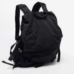 Bottega Veneta Black/Blue Nylon Paper Touch Backpack