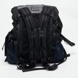 Bottega Veneta Black/Blue Nylon Paper Touch Backpack