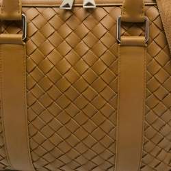 Bottega Veneta Tan Intrecciato Leather Briefcase