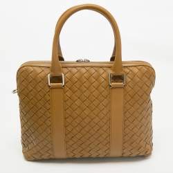Bottega Veneta Tan Intrecciato Leather Briefcase