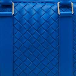 Bottega Veneta Blue Intrecciato Leather Slim Briefcase