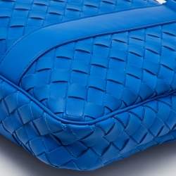 Bottega Veneta Blue Intrecciato Leather Slim Briefcase