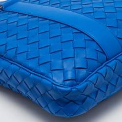 Bottega Veneta Blue Intrecciato Leather Slim Briefcase