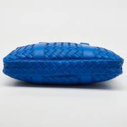 Bottega Veneta Blue Intrecciato Leather Slim Briefcase