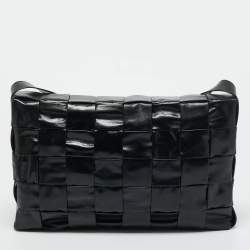 Pre Owned Bottega Veneta Black Maxi Intrecciato Leather Cassette Shoulder Bag