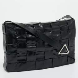 Pre Owned Bottega Veneta Black Maxi Intrecciato Leather Cassette Shoulder Bag