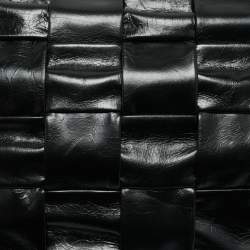 Pre Owned Bottega Veneta Black Maxi Intrecciato Leather Cassette Shoulder Bag