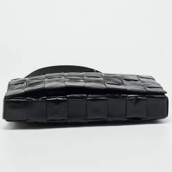 Pre Owned Bottega Veneta Black Maxi Intrecciato Leather Cassette Shoulder Bag