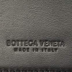 Pre Owned Bottega Veneta Black Intrecciato Leather Bifold Card Holder