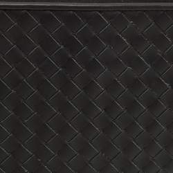 Pre Owned Bottega Veneta Black Intrecciato Leather Document Clutch