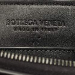 Pre Owned Bottega Veneta Black Intrecciato Leather Document Clutch