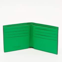 مملوكة مسبقًا Bottega Veneta Dark Green Intrecciato Leather Bifold Wallet