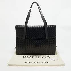 مملوكة مسبقًا Bottega Veneta Classic Portfolio Black Intrecciato Leather Bag