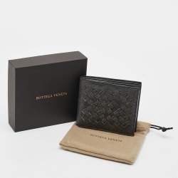 Pre Owned Bottega Veneta Grey Intrecciato Ostrich Bifold Wallet