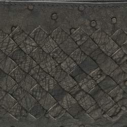 Pre Owned Bottega Veneta Grey Intrecciato Ostrich Bifold Wallet