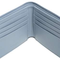 Pre Owned Bottega Veneta Blue/Black Intrecciato Leather Bifold Wallet