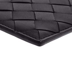 Pre Owned Bottega Veneta Navy Blue/Red Intrecciato Leather Zip Card Holder