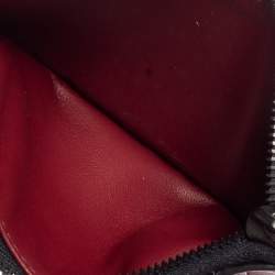 Pre Owned Bottega Veneta Navy Blue/Red Intrecciato Leather Zip Card Holder