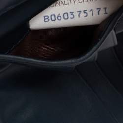 Pre Owned Bottega Veneta Navy Blue Intrecciato Leather Bifold Wallet