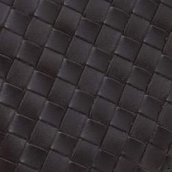 Pre Owned Bottega Veneta Dark Brown Intrecciato Leather Bifold Wallet