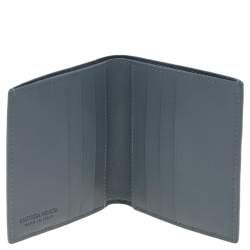 Pre Owned Bottega Veneta Grey Intrecciato Leather Bifold Wallet 