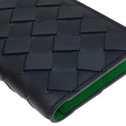 Pre Owned Bottega Veneta Black Intrecciato Leather Car Holder