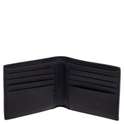 Pre Owned Bottega Veneta Black/Grey Intrecciato Leather Bifold Compact Wallet
