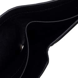 Pre Owned Bottega Veneta Black/Grey Intrecciato Leather Bifold Compact Wallet