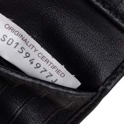 Pre Owned Bottega Veneta Black/Grey Intrecciato Leather Bifold Compact Wallet