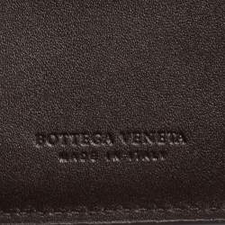 Bottega Venetia Mocha Brown Intrecciato Leather Bifold Compact Wallet