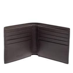 Bottega Venetia Mocha Brown Intrecciato Leather Bifold Compact Wallet