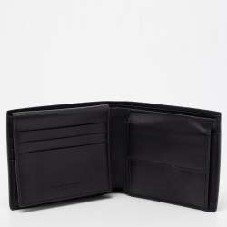 Pre Owned Bottega Veneta Black Intrecciato Leather Bifold Wallet