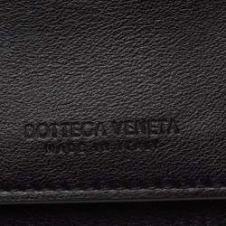 Pre Owned Bottega Veneta Black Intrecciato Leather Bifold Wallet