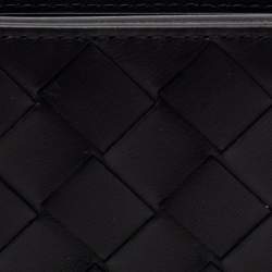 Pre Owned Bottega Veneta Black Intrecciato Leather Bifold Wallet