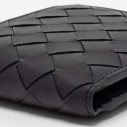 Pre Owned Bottega Veneta Black Intrecciato Leather Bifold Wallet
