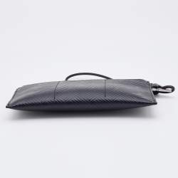 Bottega Veneta Black Debossed Intrecciato Leather Wristlet Clutch