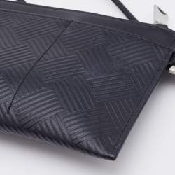 Bottega Veneta Black Debossed Intrecciato Leather Wristlet Clutch