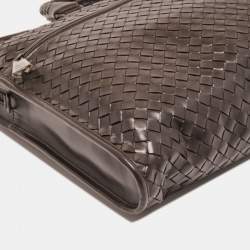 Pre Owned Bottega Veneta Brown Intrecciato Leather Briefcase