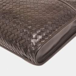 Pre Owned Bottega Veneta Brown Intrecciato Leather Briefcase