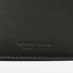 Pre Owned Bottega Veneta Dark Grey Intrecciato Leather Bifold Wallet