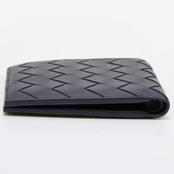 Pre Owned Bottega Veneta Black Intrecciato Leather Bifold Wallet