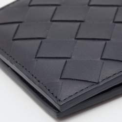 Pre Owned Bottega Veneta Black Intrecciato Leather Bifold Wallet