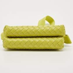 Pre Owned Bottega Veneta Kiwi Intrecciato Leather Classic Duo Crossbody Bag