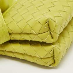 Pre Owned Bottega Veneta Kiwi Intrecciato Leather Classic Duo Crossbody Bag